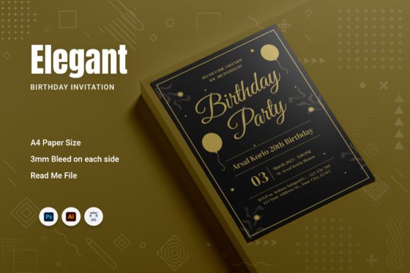 black and white aesthetic birthday invitation printable editable 12