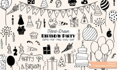 happy birthday template black and white printable editable