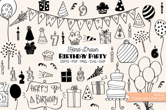 happy birthday template black and white printable editable