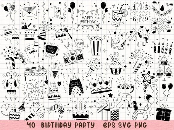 happy birthday template black and white printable editable