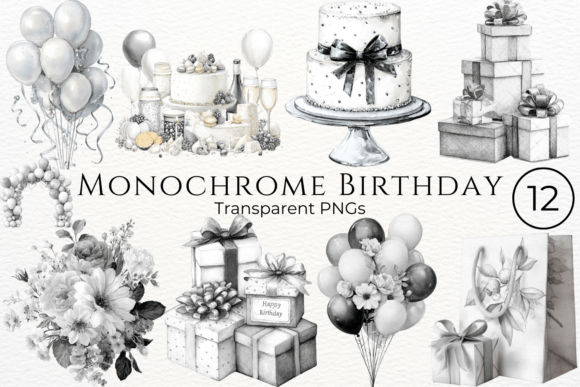 happy birthday template black and white printable editable