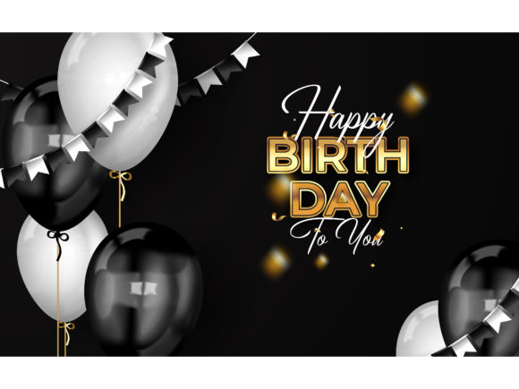 happy birthday template black and white printable editable