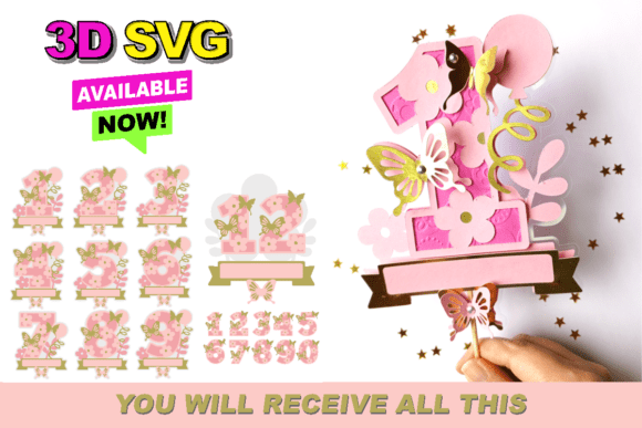 3d cake topper shaker svg design printable editable 4