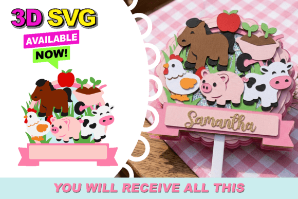 3d cake topper shaker svg design printable editable 10
