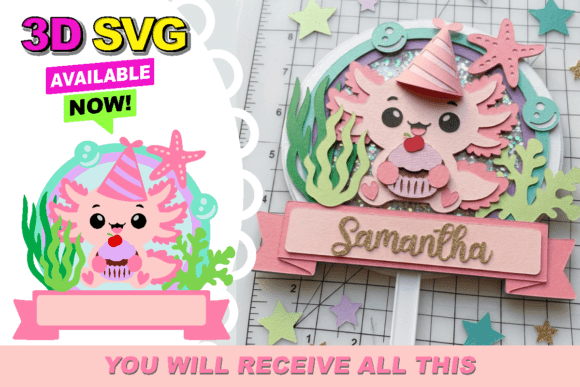 3d cake topper shaker svg design printable editable 17