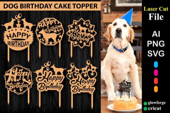 birthday cake topper laser cut svg printable editable 14