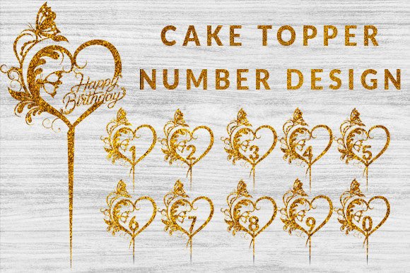 birthday cake topper laser cut svg printable editable 15