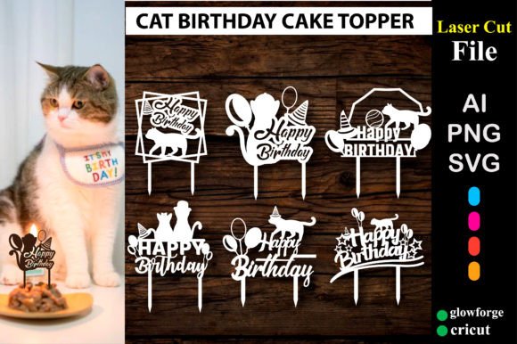 birthday cake topper laser cut svg printable editable 18
