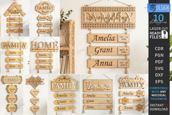 laser cut birthday calendar svg printable editable