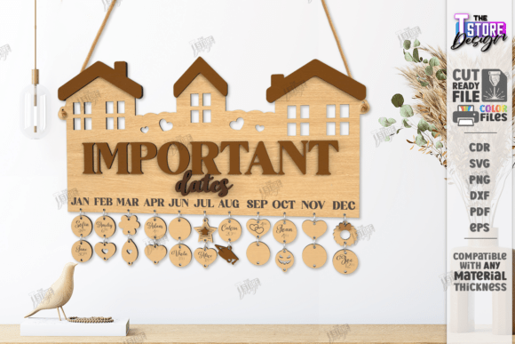 laser cut birthday calendar svg printable editable