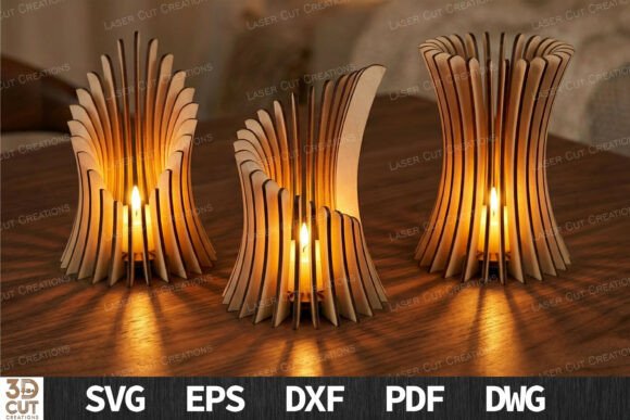 laser cut birthday candle holder svg printable editable 3