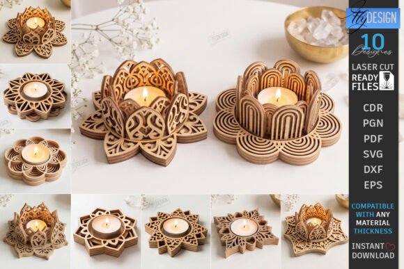 laser cut birthday candle holder svg printable editable 5