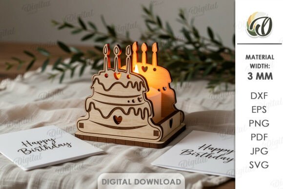 laser cut birthday candle holder svg printable editable 11