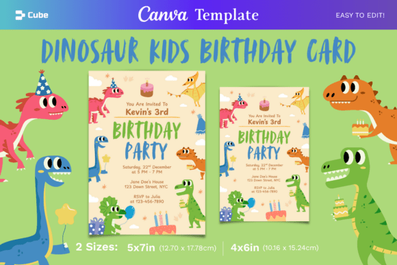 canva birthday card template printable editable