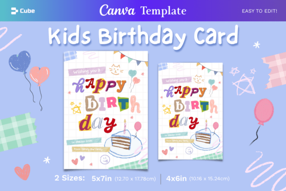 canva birthday card template printable editable