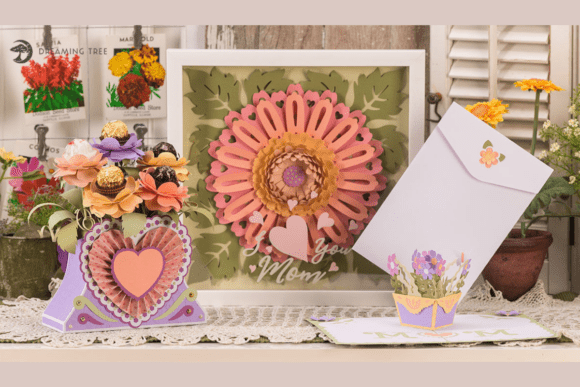 birthday pop up card for mom svg printable editable