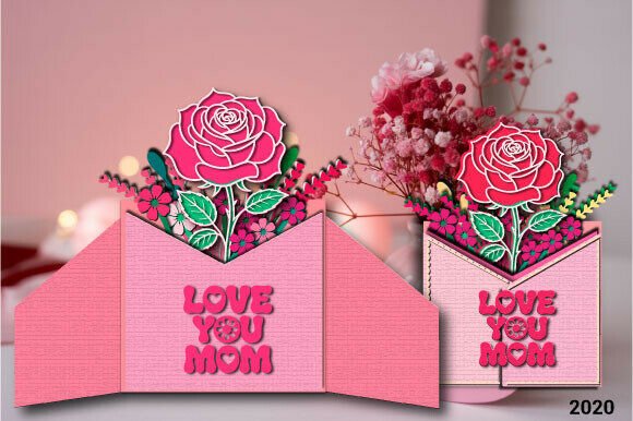 birthday pop up card for mom svg printable editable