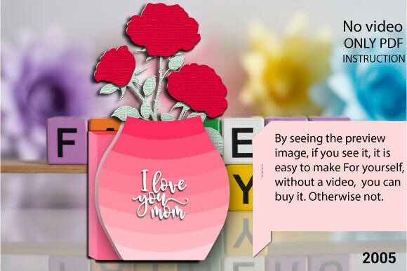 birthday pop up card for mom svg printable editable