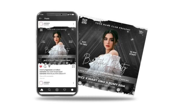 dark birthday aesthetic instagram template printable editable 6