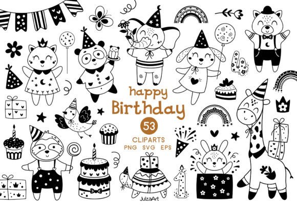 dark birthday cake aesthetic clipart printable editable 3