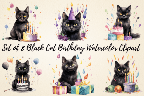 dark birthday cake aesthetic clipart printable editable 13
