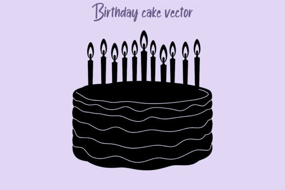 dark birthday cake aesthetic clipart printable editable 30