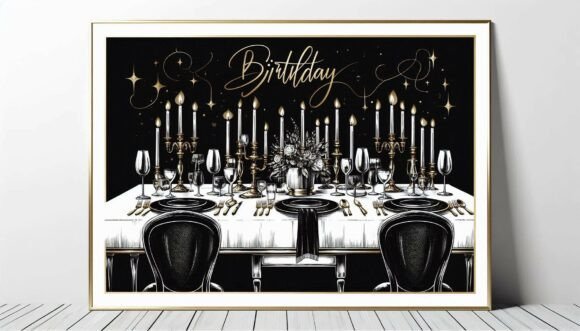 dark birthday cake aesthetic clipart printable editable 33