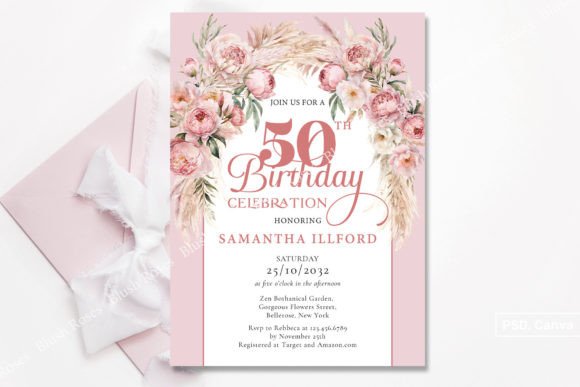 elegant birthday invitation template printable editable