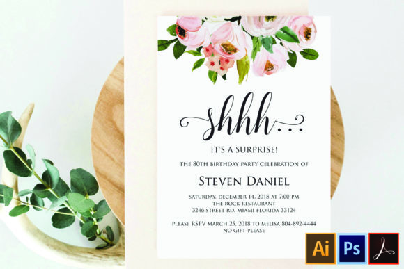 elegant birthday invitation template printable editable
