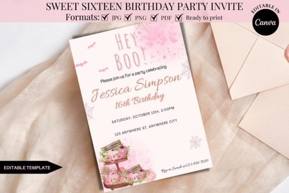 elegant birthday invitation template printable editable
