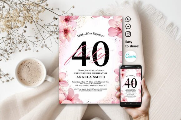 elegant birthday invitation template printable editable