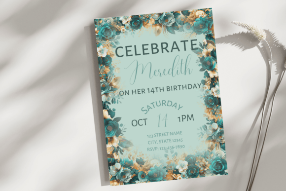 elegant birthday invitation template printable editable