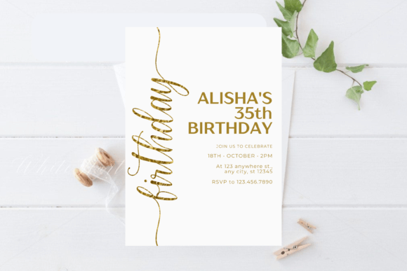 elegant birthday invitation template printable editable