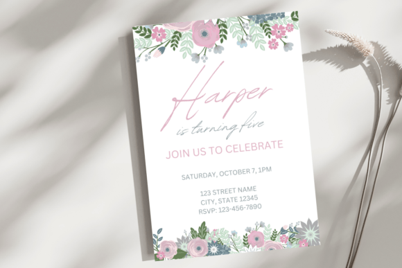 elegant birthday invitation template printable editable