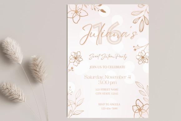 elegant birthday invitation template printable editable