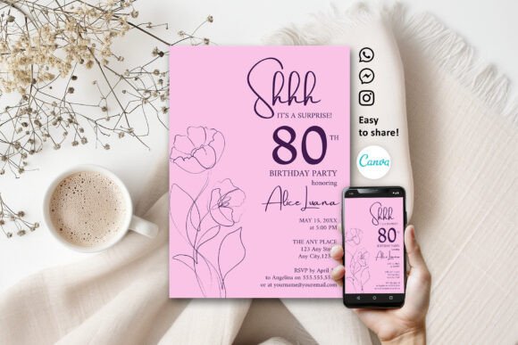 elegant birthday invitation template printable editable