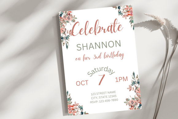 elegant birthday invitation template printable editable