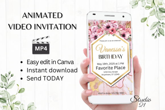 elegant birthday invitation template printable editable