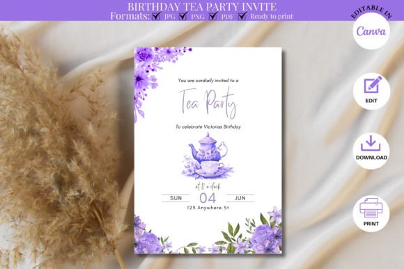elegant birthday invitation template printable editable