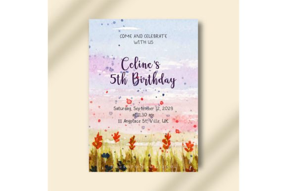 floral birthday card template printable editable