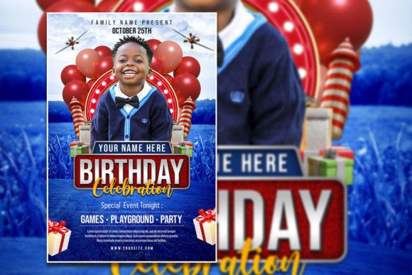 birthday party invitation flyer kids printable editable