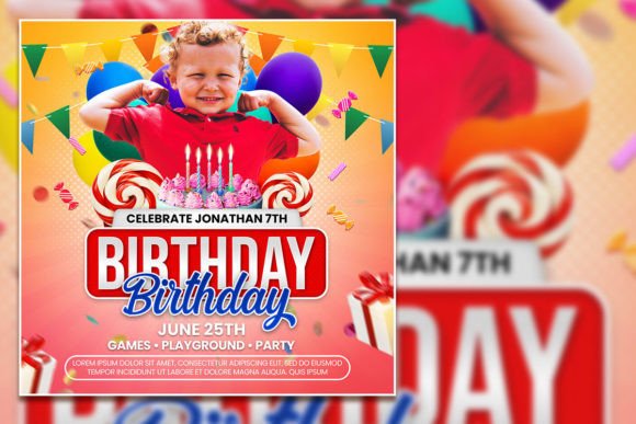 birthday party invitation flyer kids printable editable