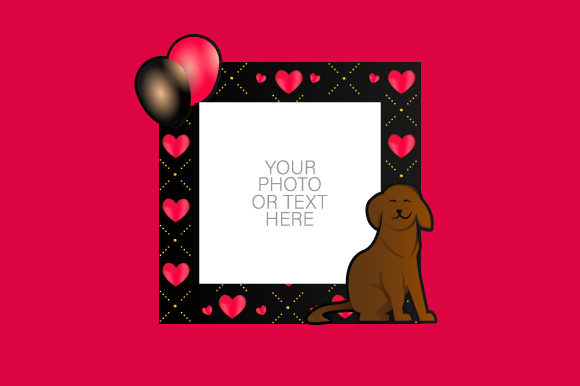 black birthday frame design printable editable 6