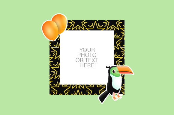black birthday frame design printable editable 7
