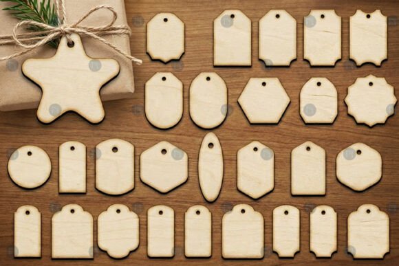 Laser Cut Gift Tag SVG Bundle printable editable