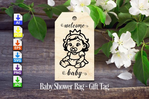 Baby Shower Gift Tag Princess printable editable