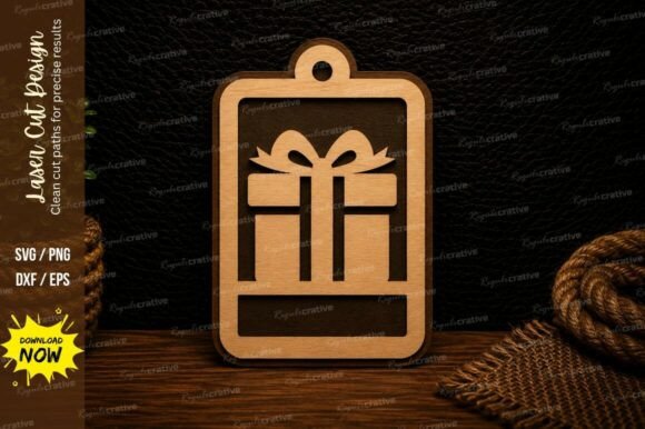 Gift Tag Ornament Christmas Decoration L printable editable
