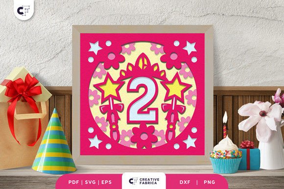birthday decoration ideas girl baby princess 2nd birthday 3d shadow box printable editable