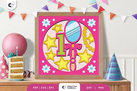 birthday decoration ideas girl baby princess 1st birthday 3d shadow box printable editable