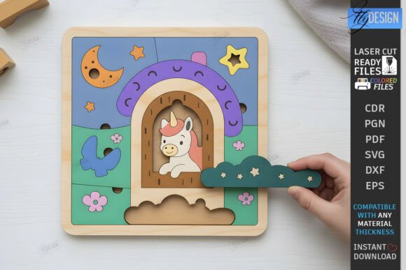 birthday decoration ideas girl baby kids puzzle laser cut montessori toy printable editable
